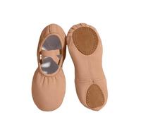 Ballerinas Girls Canvas Ballet Slippers Non-Slip Dance Trainers Soft Comfortable Ballet Slippers Stage Shoes Cross Lacing Ballet Shoes Breathable Art Trainers, brown, 8.5 UK