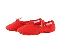 Ballerinas Girls Canvas Dance Shoes Comfortable Soft Soles Ballet Flats Dance Boots Canvas Dance Practice Ballet Slippers Breathable Ballet Slippers Stage Shoes Dance Trainers Size 24-43, red, 8 UK