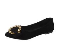 Ballerinas Shoes Women's Elegant Women Pumps Shoes Without Laces Pointed Toe Shoes Evening Shoes Comfortable Flat Moccasins Soft Sole Dance Shoes Non-Slip Slingback Shoes Casual Women's Shoes, black