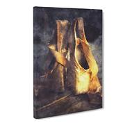 Ballerinas Slippers Canvas Print | Gallery Wrapped 30mm Frame Wall Art | 20x14 inches | Ready to Hang | Modern Picture | Living Room Bedroom Lounge Office