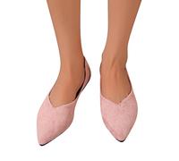 Ballerinas Women's Closed Ballet Shoes Elegant Flats Ballerina Shoes Women's Shoes Slip On Dress Shoes Suede Lace Flat Shoes Mary Jane Low Shoes Dance Shoes Comfortable Shoes Size 37-42, pink, 6 UK