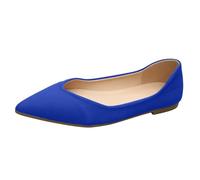 Ballerinas Women's Comfortable Flats Leisure Slip On Pointed Toe Scoop Neck Plain Soft Sole Flat Heel Lightweight and Simple Style Spring Summer Casual Everyday, 01 Blue, 4 UK