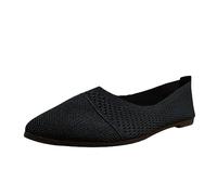 Ballerinas Women's Comfortable Summer Shoes Women's Shoes Hollow Breathable Plain Pointed Mesh Flying Flat Mouth Flat Bottom Casual Comfortable Large Single Shoes Elegant Shoes, black, 7 UK