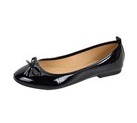 Ballerinas Women's Elegant Closed Flat Shoes with Bow Comfortable Ballet Shoes Marry Jane Shoes Women's Low Shoes Slip On Dress Shoes Round Toe Pumps Shoes Leisure Dance Shoes Size 37-41, black, 5 UK