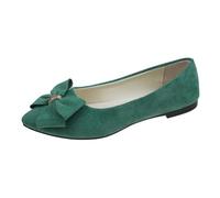 Ballerinas Women's Elegant Flat Shoes Lightweight Comfortable Slip On Gymnastics Shoes Loafer Pointed Toe Breathable Casual Shoes Non-Slip Leisure Walking Women's Shoes for Women, Green, 4 UK