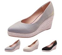 Ballerinas Women's Elegant Wedge Heel Pumps Slip-On Single Shoes Lace Stiletto Shoes Closed Sandals Commuting Heel Shoes High Heel Evening Shoes Elegant Slip-On Shoes, purple, 5 UK