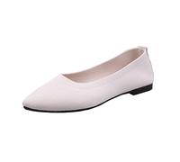 Ballerinas Women's Knitted Flat Dress Shoes Loafer Elegant Wedding Shoes Bridal Shoes Slip On Shoes Slippers Women's Shoes Pumps Mesh Summer Shoes Walking Shoes Work Shoes Low Top Shoes, White, 10 UK