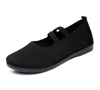 Ballerinas Women's Slip On Summer Shoes Elegant Knitted Barefoot Shoes with Zero-Drop Solhe Flat Women's Shoes Comfortable Sporty Breathable Ballet Shoes Lightweight Everyday Shoes with Elastic Band