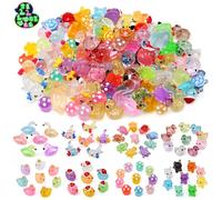 Ballery 100 Pcs Mini Resin Animals Luminous, Mini Ducks, Little Plastic Ducks Resin Axolotls Cute Colorful Glow in The Dark Little Small Animal Figures for Fairy Garden Dollhouse Plant Decorations