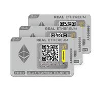 Ballet 3-Pack REAL Ethereum (ETH) - The Easiest Crypto Cold Storage Card - Cryptocurrency Hardware Wallet with Multicurrency and NFT Support