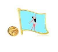 Ballet Action Talent Display Performance Golden Metal Flag Lapel Pin Badge