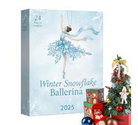 Ballet Advent Calendar 2025 - Elegant Snowflake Ballerina Design, Flat 24 Day Countdown Surprise Set, Decorative Seasonal Display for Christmas | Christmas Gift Idea for Dance