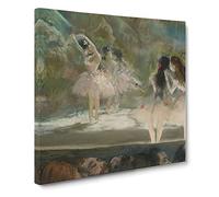 Ballet At The Paris Opera by Edgar Degas Classic Painting Canvas Wall Art Print Ready to Hang, Framed Picture for Living Room Bedroom Home Office Décor, 14x14 Inch (35x35 cm)
