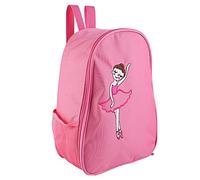 Ballet Bag, Dance Recital Bag Dance Bag for Girls Large Capacity with 2 Mesh Pockets Girls Ballet Dance Embroidered Backpack Kids Shoulder Sports Bag for School Travel Dance Yoga