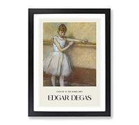 Ballet Ballerina Dancer At The Bar By Edgar Degas Exhibition Museum Painting Framed Wall Art Print, Ready to Hang Picture for Living Room Bedroom Home Office Décor, Black A3 (34 x 46 cm)