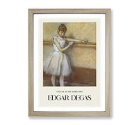 Ballet Ballerina Dancer At The Bar By Edgar Degas Exhibition Museum Painting Framed Wall Art Print, Ready to Hang Picture for Living Room Bedroom Home Office Décor, Oak A4 (34 x 25 cm)