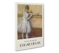 Ballet Ballerina Dancer at The Bar Edgar Degas Canvas Print | Gallery Wrapped 30mm Frame Wall Art | 30x20 inches | Ready to Hang | Impressionist People Picture | Living Room Bedroom Lounge Office