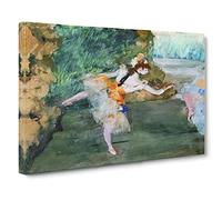 Ballet Ballerina Dancer Onstage By Edgar Degas Canvas Print | Gallery Wrapped 30mm Frame Wall Art | 30x20 inches | Ready to Hang | Impressionist People Picture | Living Room Bedroom Lounge Office