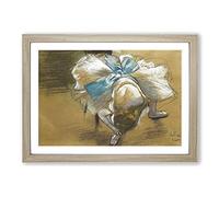 Ballet Ballerina Dancer Tying Her Slipper Vol.2 by Edgar Degas Framed Print | A2 Oak Framed Wall Art | Ready to Hang | Modern Nature Picture | Living Room Bedroom Lounge Office