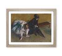 Ballet Ballerina Dancer Waiting By Edgar Degas Classic Painting Framed Print | A2 Oak Framed Wall Art | Ready to Hang | Classic Historical Picture | Living Room Bedroom Lounge Office