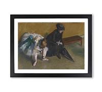 Ballet Ballerina Dancer Waiting By Edgar Degas Classic Painting Framed Print | A3 Black Framed Wall Art | Ready to Hang | Classic Historical Picture | Living Room Bedroom Lounge Office