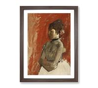 Ballet Ballerina Dancer With Crossed Arms By Edgar Degas Classic Painting Framed Print | A2 Walnut Framed Wall Art | Ready to Hang | Classic Historical Picture | Living Room Bedroom Lounge Office