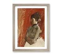 Ballet Ballerina Dancer With Crossed Arms By Edgar Degas Classic Painting Framed Print | A3 Oak Framed Wall Art | Ready to Hang | Classic Historical Picture | Living Room Bedroom Lounge Office