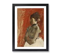 Ballet Ballerina Dancer With Crossed Arms By Edgar Degas Classic Painting Framed Print | A4 Black Framed Wall Art | Ready to Hang | Classic Historical Picture | Living Room Bedroom Lounge Office