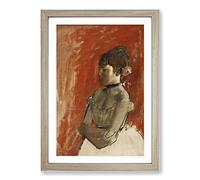 Ballet Ballerina Dancer with Crossed Arms by Edgar Degas Framed Print | A2 Oak Framed Wall Art | Ready to Hang | Modern Nature Picture | Living Room Bedroom Lounge Office