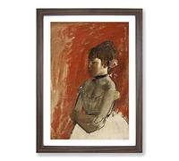 Ballet Ballerina Dancer with Crossed Arms by Edgar Degas Framed Print | A2 Walnut Framed Wall Art | Ready to Hang | Modern Nature Picture | Living Room Bedroom Lounge Office