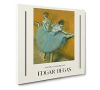 Ballet Ballerina Dancers At The Bar By Edgar Degas Canvas Print | Gallery Wrapped 30mm Frame Wall Art | 20x20 inches | Ready to Hang | Impressionist Picture | Living Room Bedroom Lounge Office