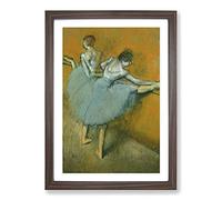 Ballet Ballerina Dancers at The Bar by Edgar Degas Framed Print A2 Walnut