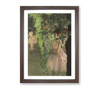 Ballet Ballerina Dancers Backstage By Edgar Degas Classic Painting Framed Print | A2 Walnut Framed Wall Art | Ready to Hang | Classic Historical Picture | Living Room Bedroom Lounge Office