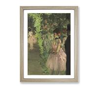 Ballet Ballerina Dancers Backstage By Edgar Degas Classic Painting Framed Print | A4 Oak Framed Wall Art | Ready to Hang | Classic Historical Picture | Living Room Bedroom Lounge Office
