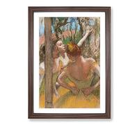Ballet Ballerina Dancers by Edgar Degas Framed Print | A2 Walnut Framed Wall Art | Ready to Hang | Modern Nature Picture | Living Room Bedroom Lounge Office