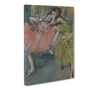 Ballet Ballerina Dancers In Pink And Green By Edgar Degas Canvas Print | Gallery Wrapped 30mm Frame Wall Art | 30x20 inches | Ready to Hang | Impressionist Picture | Living Room Bedroom Lounge Office