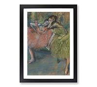 Ballet Ballerina Dancers in Pink and Green by Edgar Degas Framed Print | A2 Black Framed Wall Art | Ready to Hang | Modern Nature Picture | Living Room Bedroom Lounge Office