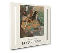 Ballet Ballerina Dancers On Stage By Edgar Degas Canvas Print | Gallery Wrapped 30mm Frame Wall Art | 14x14 inches | Ready to Hang | Impressionist Picture | Living Room Bedroom Lounge Office