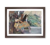 Ballet Ballerina Dancers On Stage By Edgar Degas Classic Painting Framed Print | A4 Walnut Framed Wall Art | Ready to Hang | Classic Historical Picture | Living Room Bedroom Lounge Office