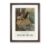 Ballet Ballerina Dancers On Stage By Edgar Degas Exhibition Museum Painting Framed Wall Art Print, Ready to Hang Picture for Living Room Bedroom Home Office Décor, Walnut A4 (34 x 25 cm)