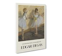 Ballet Ballerina Dancers Practicing At The Bar By Edgar Degas Canvas Print | Gallery Wrapped 30mm Frame Wall Art | 30x20 inches | Ready to Hang | Impressionist Picture | Living Room Lounge Office