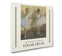 Ballet Ballerina Dancers Practicing At The Bar By Edgar Degas Canvas Print | Gallery Wrapped 30mm Frame Wall Art | 14x14 inches | Ready to Hang | Impressionist Picture | Living Room Lounge Office