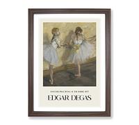 Ballet Ballerina Dancers Practicing At The Bar By Edgar Degas Exhibition Museum Painting Framed Print | A3 Walnut Framed Wall Art | Ready to Hang | Modern Historical Picture | Living Room Office