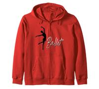 Ballet Ballerina Elegant Dance Typography Design Zip Hoodie