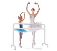 Ballet Barre Mobile Metal Ballet Barre Leg Press, Suitable for Adult and Child Dance Practice, Strong Load-Bearing Capacity, 1.5M/5FT, White