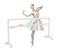 Ballet Barre Steel Ballet Pole, Double Layered Dance Poles in A Household Dance Studio, 3.3-9FT Fitness Training Rod, 2.5M/8.2FT, White