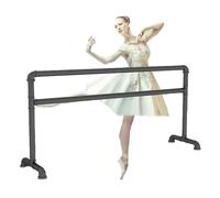 Ballet Barre Steel Ballet Pole, Double Layered Dance Poles in A Household Dance Studio, 3.3-9FT Fitness Training Rod, 1.8M/5.9FT, Black