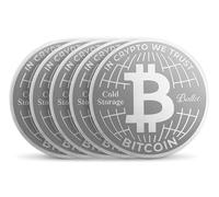 Ballet Bitcoin Cold Storage Coin 5-Pack, Stainless Steel Physical BTC Wallet Coins, No Electronics, No Seed Phrase, No PIN/Password, Works with Ballet Crypto App (iOS/Android), Offline Storage Set