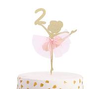 Ballet Cake Topper 1 to 5 Years Old - Ballerina, Birthday Cake Topper, Ballet Birthday Party, Dancing Princess Birthday Party, Birthday Party Cake Decoration, Studio Photo Props,. (Ballerina 2)