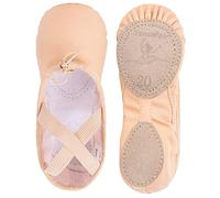 Ballet Canvas Dance Shoes Split Sole Flats Gymnastics Dancing Shoes Yoga Shoes for Kid's, Pink, Adult UK4/EU37/23.5cm/9.25Inch